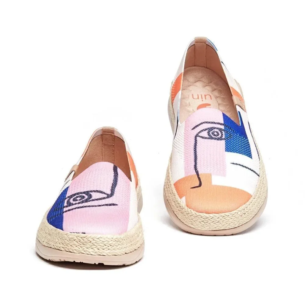 UIN Women's Espadrilles Knitted Walking Casual Shoes (Look at Me Marbella)